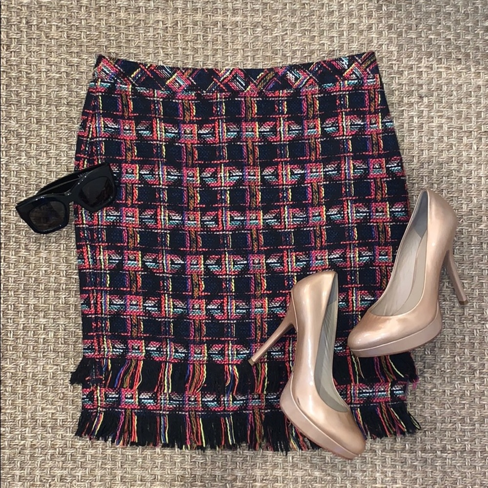 SOLD Trina Turk Jael Tweed Pencil Skirt, Multi